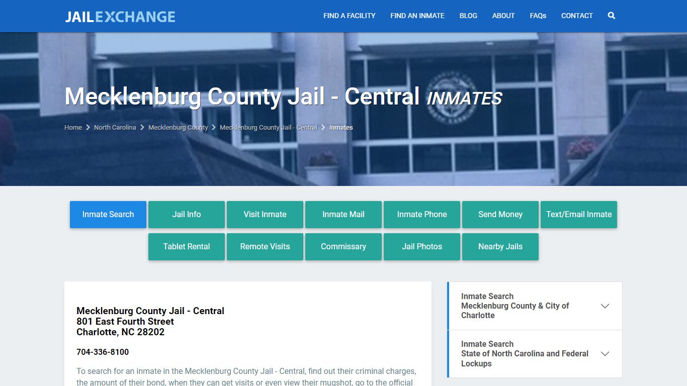 Mecklenburg County Inmate Search | Arrests & Mugshots | NC - JAIL EXCHANGE